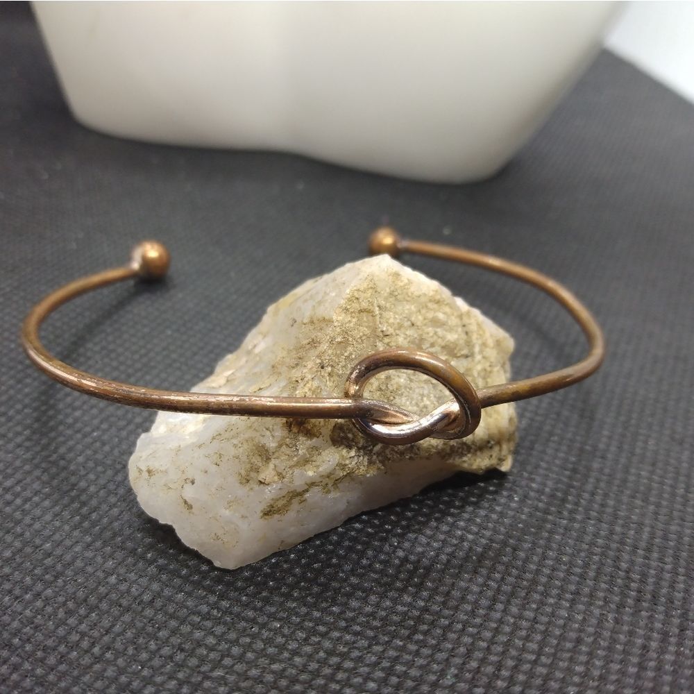 Native copper eternity knot cuff bracelet